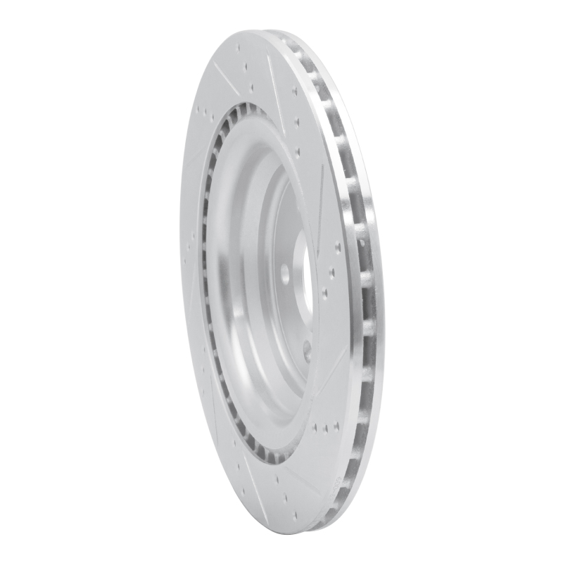 Mercedes-Benz GL450 Brake Rotor (1) - Rear Left - R1 Concepts - Drilled & Slotted - Silver - `13-`19